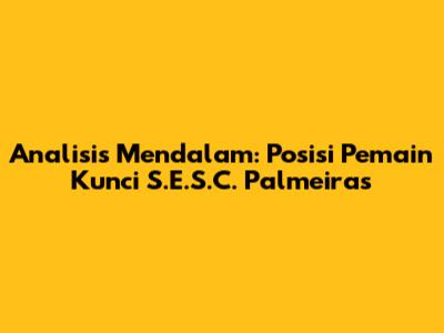 Analisis Mendalam: Posisi Pemain Kunci S.E.S.C. Palmeiras